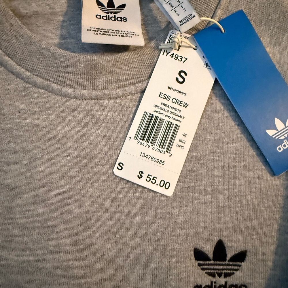 Adidas Light Gray Crewneck Sweater